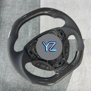 Volant de course YZ en cuir perforé et fibre de carbone à fond plat, personnalisé et très demandé, pour Aston - Product Image 1