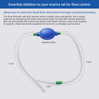 Seringue à lavement anale en silicone bleue à double embout pour nettoyage anal masculin et pour adultes