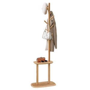 <span class=keywords><strong>VASAGLE</strong></span> Porte-manteau multifonction à 2 niveaux avec 8 crochets et <span class=keywords><strong>étagère</strong></span> <span class=keywords><strong>de</strong></span> <span class=keywords><strong>rangement</strong></span>, 170,7 cm <span class=keywords><strong>de</strong></span> haut, pour entrée/hall/chambre, couleur naturelle - Product Image 1
