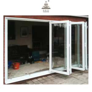 Lüks Modern anti-sıyırma boya alüminyum çerçeve akordeon katlanır kapı katlanabilir kızak ile fiberglas ekran örgü - Product Image 4