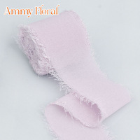 AM-RP030 Ammy 2.5cm*5m Buket Paketleme Şifon Kurdele El Yırtmaçlı Saçaklı Kurdele Rulosu Toptan Parti Süslemeleri İçin