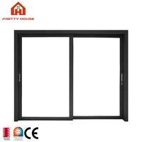 Porte coulissante en aluminium français, double vitrage, verre trempé, revêtement poudré, robuste et lisse, pour maison