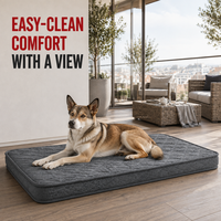 Matelas orthopédique pour chien avec balcon fermé, mousse de soutien et housse lavable facile à nettoyer