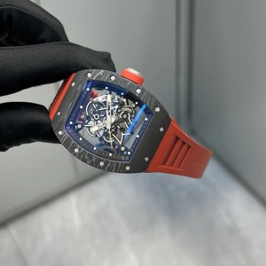 Ultra-thin Luxury <b>Skeleton</b> Automatic Mechanical <b>Watch</b> Perpetual Calendar Analog Black White Carbon Fiber Tonneau Lightweight - Product Image 2