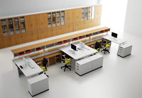 KALN – Poste de travail modulaire ouvert et convertible, élégant et moderne, respectueux de l'environnement, pour 4/6/8 personnes, espace de travail ergonomique