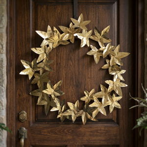 Guirnalda Metálica Estrella Dorada, Flores Decorativas Hechas a Mano, Estilo Glamuroso Sin Iluminación, Guirnalda Navideña - Product Image 2