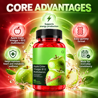 Gummies de Vinaigre de Cidre de Pomme OEM avec Multivitamines, Compléments Digestifs, B12 pour le Bien-être Métabolique et le Soutien Énergétique