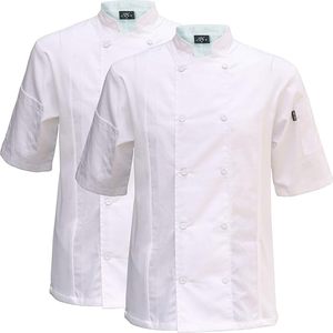 Giacca <span class=keywords><strong>da</strong></span> Chef manica corta in cotone con intarsio a rete brezza fresca su ogni lato sfiato <span class=keywords><strong>da</strong></span> Chef Coat ristorante Hotel uniforme <span class=keywords><strong>da</strong></span> <span class=keywords><strong>lavoro</strong></span> - Product Image 1