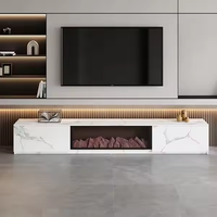 Cheminée électrique de luxe couleur personnalisée lumière LED meubles de maison design moderne table d'unité TV personnalisée