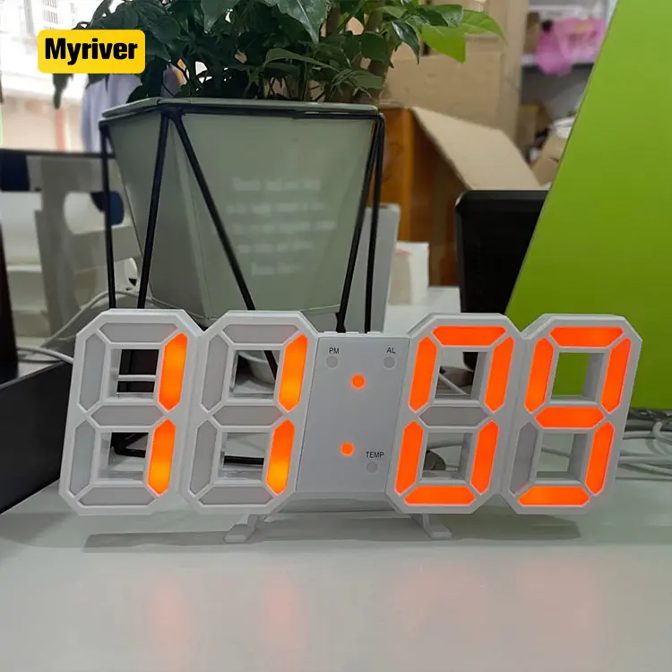 Myriver Modern Home Decor 3 livelli di luminosità luce notturna ora intelligente data e temperatura vengono visualizzati orologi da tavolo digitali