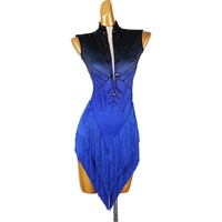 Robe de danse latine sans manches à col montant, tendance 2026, tenue florale pour performance, examen artistique et concours