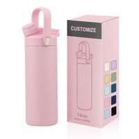 Bouteille de sport multifonctionnelle 4-en-1 sans BPA de 530 ml avec couvercle, bec anti-poussière et paille pour le yoga et le fitness (OEM)
