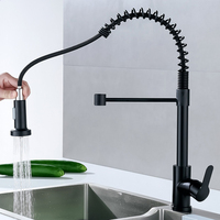 Robinet de cuisine monocommande monotrou en acier inoxydable Lusa avec douchette extractible à poser sur plan