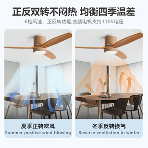 Ceiling Fan <b>Light</b> With Wooden Blades Hemp <b>Rope</b> Design For Bedroom Living Room - Product Image 4