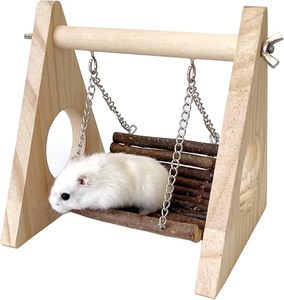 Swing hammock - wooden <strong>hanging</strong> toys for <strong>hamsters</strong>, mice, and short animals, hidden and biting toys for Syrian <strong>hamsters</strong> - Product Image 1