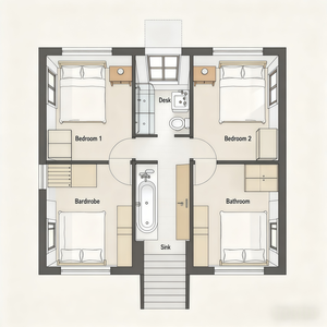 Conception <span class=keywords><strong>de</strong></span> villa américaine moderne à deux étages avec plan <span class=keywords><strong>de</strong></span> 3 chambres, garage pour <span class=keywords><strong>2</strong></span> <span class=keywords><strong>voitures</strong></span>, salle à manger, espaces extérieurs, design 3D - Product Image 4