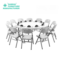 SK-ZDZ-G001 Offre Spéciale 4ft 5ft 6ft banquet table ronde pliante en plastique pour événements mariage table à manger ronde en plastique