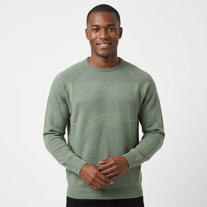 Custom ODM <b>Mens</b> <b>Green</b> 100% Acrylic Anti-Wrinkle Knitted <b>Jumper</b> Crewneck Casual Long Sleeve Pattern Winter Sweater - Product Image 1