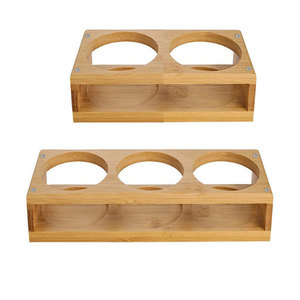 Estante de bambú para especias, estante de almacenamiento de cocina de madera con 2 y 3 orificios para organizar botellas de condimentos, diseño minimalista - Product Image 1