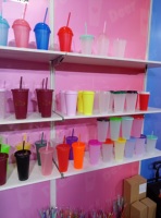 Cangkir Plastik Warna-warni 16oz Berkualitas Tinggi, Laris Manis, Berubah Warna Saat Dingin, Dapat Digunakan Kembali, Cocok untuk Pesta