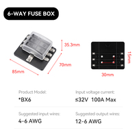 Boîtier de fusibles automobile 12-24V avec porte-fusibles à lame, voyant LED et vis de fixation pour véhicule, camping-car, yacht, VTT, UTV