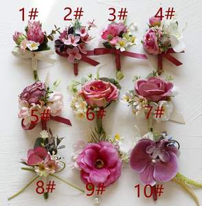 卸売ブライダル花婿ウェディングウエディングパーティーイベント造花ローズシリーズブローチショルダーフラワーリストフラワーコサージュ - Product Image 2