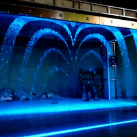 Fontaine à rideau d'eau numérique décorative à LED programmable en acier inoxydable 304, conception gratuite, vente chaude, construction durable, garantie 2 ans