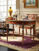 Yips LDC-0997 Série Européenne De Luxe Dressing Côté Chaise Peint À La Main Classique Rose Motif En Bois Massif Salon Bureau À Domicile