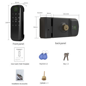 Serrure intelligente double face étanche Tuya Wifi APP serrure intelligente extérieure carte PIN d'empreintes digitales télécommande serrure numérique - Product Image 6