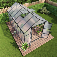 Kit de serre moderne écologique en polycarbonate et aluminium avec porte verrouillable, anti-rongeurs, pour jardin domestique, utilisation hivernale