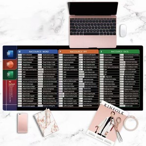 Tappetino per Mouse con Scorciatoie in Francese per Casa o Ufficio, con Base Antiscivolo in Gomma e Bordo Rinforzato Anti-Graffio - Product Image 1