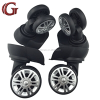 Roues de bagages prêtes pour le voyage, lot de 4, rotation à 360 degrés, roulement silencieux et fluide, roulettes en plastique amovibles