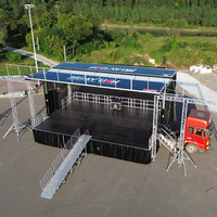 Semi-remorque de scène mobile hydraulique S455 pour concerts en plein air, festivals et productions d'événements de grande envergure