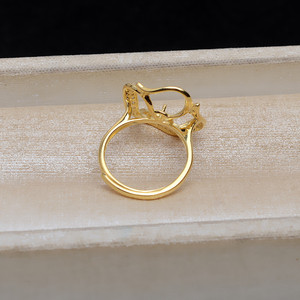 แหวนเงินแท้ S925 ปรับขนาดได้ พร้อมที่ใส่ไข่มุกขนาด 13-14 มม. รุ่น JG5126-อุปกรณ์และส่วนประกอบสำหรับทำเครื่องประดับ - Product Image 1