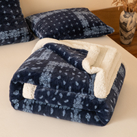 Couverture réversible en polaire sherpa et polyester, écologique, douce et chaude, en Dralon et cachemire, double couche épaisse pour lit et canapé, idéale pour l'hiver