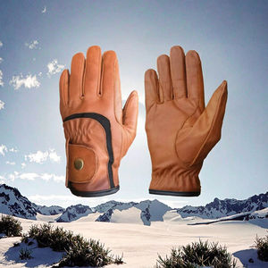 Gants de moto unisexes d'hiver en cuir à demi-doigts, respirants, en maille fine, compatibles écran tactile, avec sangle de poignet réglable, à enfiler - Product Image 3