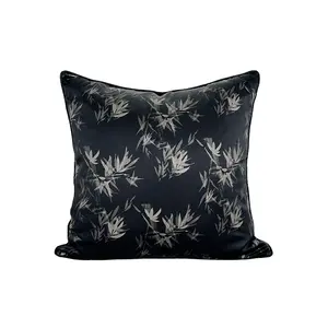 Smooth Cooling Acetate satin Jacquard Pillow Cushion cover Elegant floral silk like Throw Pillow case Living room home decor