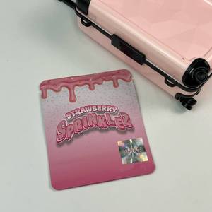 Sachet en film holographique Mylar de qualité alimentaire pour <span class=keywords><strong>biscuits</strong></span> et bonbons, 3,5 g, pochette découpée en forme avec fermeture éclair anti-odeur, impression numérique personnalisée - Product Image 3