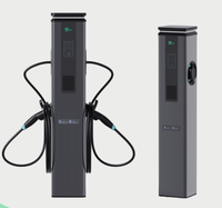 Nueva Estación de Carga Inteligente para Vehículos Eléctricos D3 Dual 2*7kW/2*11kW/2*22kW AC 2, Suministro DLB/Solar, IP54, Comercial/Residencial, OCPP1.6j Opcional