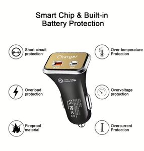 ที่ชาร์จในรถยนต์แบบ Dual USB 38W PD ชาร์จเร็ว สำหรับสมาร์ทโฟน - Product Image 3