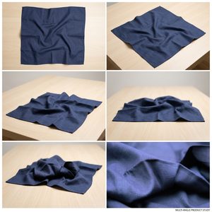 Tissu en coton Khadi biologique tissé à la main, poids moyen 105 GSM, bleu uni, séchage rapide, respirant, pour chemises et robes de garçons - Product Image 3