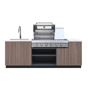 Cozinha ao ar livre de alumínio com grill modular Modern outdoor kitchen gabinete moderno outdoor cozinha bbq island