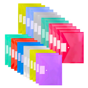 Large Capacity A4 Transparent Clasp <strong>File</strong> Bag, <strong>PP</strong> <strong>Plastic</strong> Waterproof Inspection Office Information Storage Solid Color <strong>Folder</strong> - Product Image 1