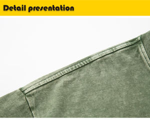 Camisetas de Manga Corta para Hombre, Personalizables OEM, 300g, Tejido Lavado, 100% Algodón, Transpirables, Impresión HD, Estilo Vintage, Holgadas, Tallas Grandes - Product Image 5