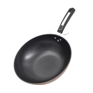 Sartén antiadherente Wokas de fondo plano con mango de plástico Wok de hierro fundido sin recubrimiento de alta calidad - Product Image 5