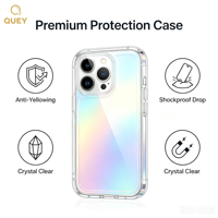 Coque de téléphone miroir en gros pour 17 Pro Max, 6 couleurs, coque en TPU sans cadre, protection d'objectif d'appareil photo, antichoc, paysage urbain