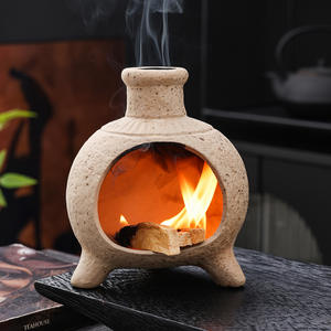 Quemador de <span class=keywords><strong>Incienso</strong></span> Decorativo de Cerámica Rústica Tallada con Patrones Antiguos, Estilo Cañón Pequeño, para Mejorar el Ambiente, Madera de Cedro Sagrada - Product Image 4