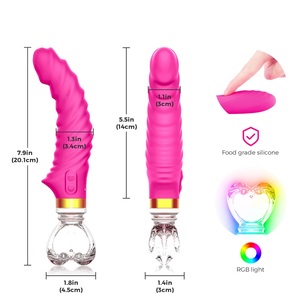 Volwassen Benodigdheden Av Vibrator Lady G Spot <span class=keywords><strong>Dildo</strong></span> Met Lichtgevende Glazen Grip En 10 Trillingsmodi Voor Vrouwen - Product Image 3