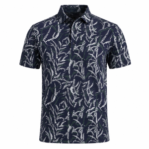 Polo de golf personnalisé pour homme, imprimé botanique, performance, imprimé intégral, respirant, extensible, séchage rapide, OEM ODM, marque privée - Product Image 5
