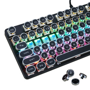 Teclado mecánico Meishang E-Zu 917 Punk, 87 teclas, retroiluminación RGB, teclado para juegos con cable, programable, para computadora de escritorio - Product Image 1